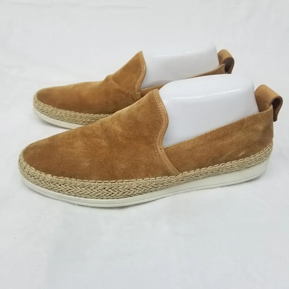 Vince Suede Leather Espadrille Slip-On Loafers Womens 8.5‎ M Camel Brown
